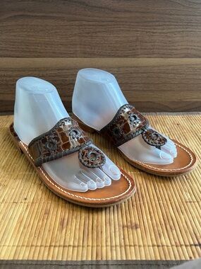 Jack Rogers Brown Thong Sandals Sz 8